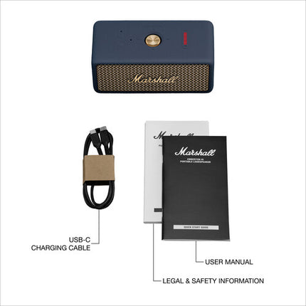 Marshall Emberton III Altavoz Bluetooth portátil resistente al agua 32 horas azul medianoche