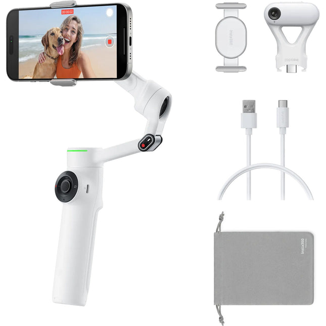 Estabilizador móvil Insta360 Flow 2 Pro 3 ejes con AI Tracker blanco