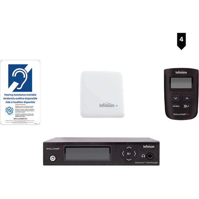 Williams Sound Infinium Sistema Audio Inalámbrico 4 Receptores 4 Auriculares 6 Bahías Cargador