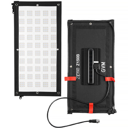GVM ZipTile Z150B panel LED bicolor 4540 Lux 12x24 pulg con controlador externo y softbox