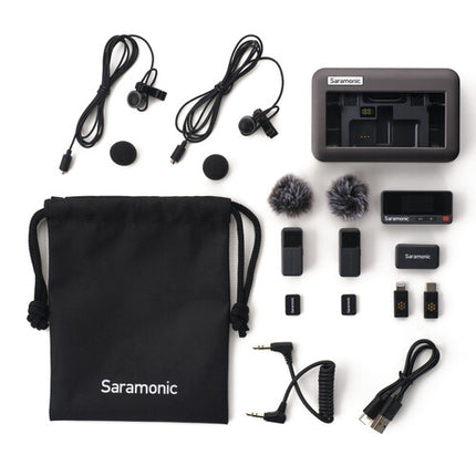 Saramonic Air Sistema de Micrófono Lavalier Inalámbrico 2.4 GHz 30+ Horas de Batería 300 m Alcance