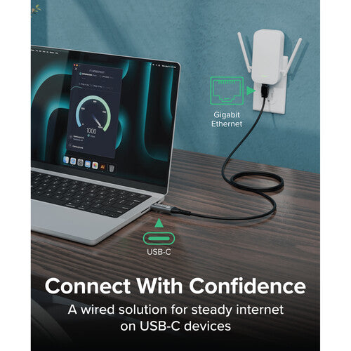 Plugable Cable USB-C 3.2 Gen 1 a Ethernet RJ45 Gigabit 2 Metros