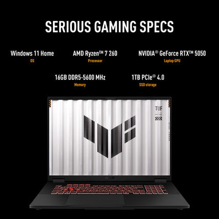 ASUS 18" TUF Gaming A18 Portátil Gaming Ryzen 7 16GB RAM 1TB SSD