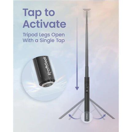 KraftGeek JustTap Trípode Magnético para Smartphone Altura Ajustable 13 a 66 Pulgadas Bluetooth Remoto