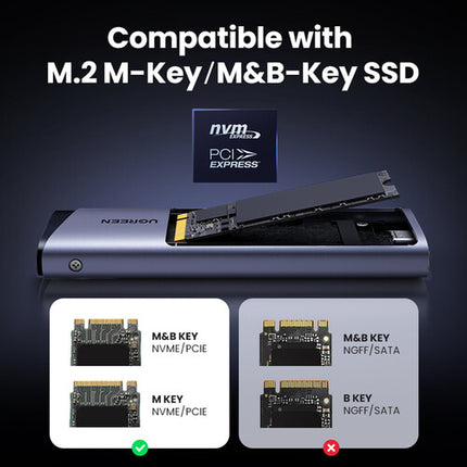 UGREEN Enclosure M.2 NVMe USB 3.2 Gen 2 10 Gb/s con Aluminio