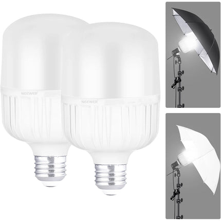 Neewer Bombilla LED Luz Diurna 35W 3150 Lúmenes 2-Pack E26