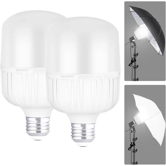 Neewer Bombilla LED Luz Diurna 35W 3150 Lúmenes 2-Pack E26