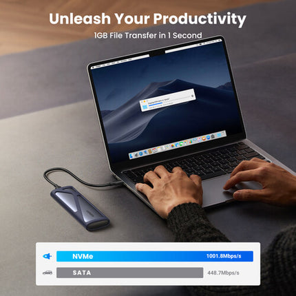 UGREEN USB 3.2 Gen 2 Carcasa M.2 NVMe SATA con USB-C 10 Gb/s y LED