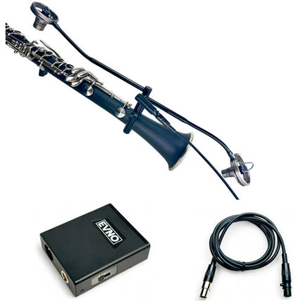 Evno Microphone Systems CLX con cápsulas duales y soportes de 5.5 y 4 pulgadas para clarinete y oboe