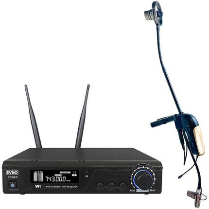 Evno Microphone Systems CLX-W1 Sistema Inalámbrico Doble para Clarinete y Oboe 492' Alcance 99 Frecuencias