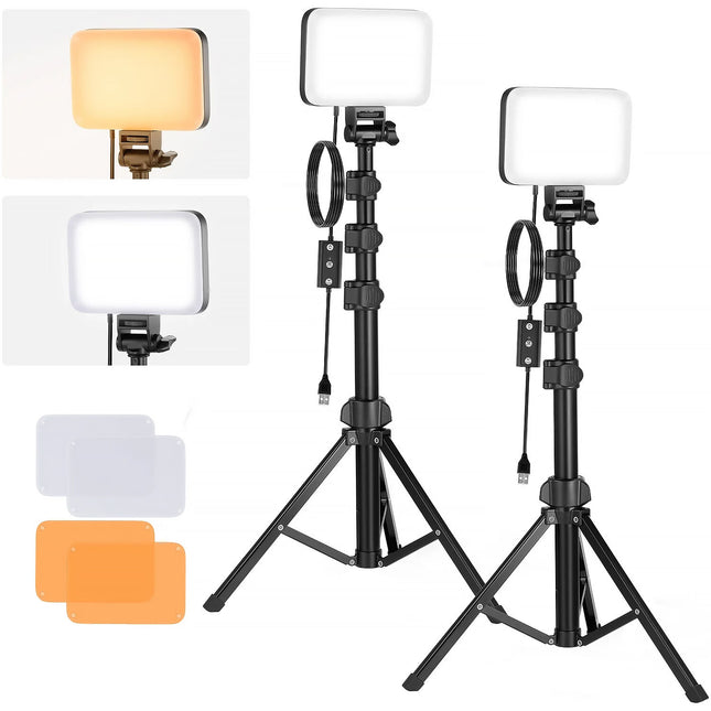 Neewer BASICS BP66 Panel LED Bicolor Kit 2 Luces 3200-5600K 5.9x4.1" con Filtros