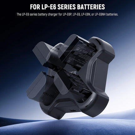 Neewer NW-P4 Cargador Rápido 4 Canales para Baterías LP-E6 USB-C