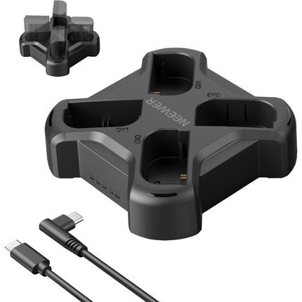 Neewer NW-P4 Cargador Rápido 4 Canales para Baterías LP-E6 USB-C