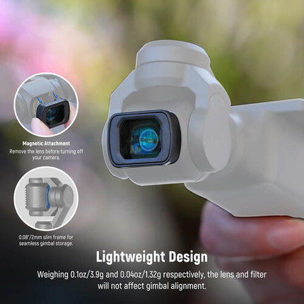 Neewer FL-B29 Lente Gran Angular 0.75x 108° y Filtro CPL DJI Osmo Pocket 3