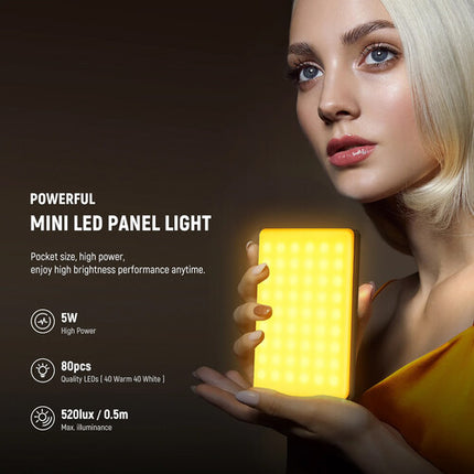 Neewer VL67B Luz LED Bicolor para Selfie con Clip 130 Lux y Batería integrada