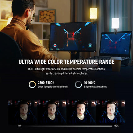 Neewer VL67B Luz LED Bicolor para Selfie con Clip 130 Lux y Batería integrada