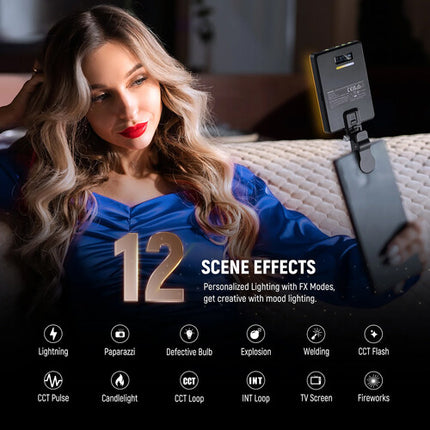 Neewer VL67B Luz LED Bicolor para Selfie con Clip 130 Lux y Batería integrada