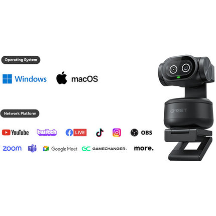 EMEET PIXY 4K Webcam PTZ Doble Lente UHD 4K30 Control Gestos