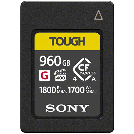 Sony 960GB CFexpress 4.0 Tipo A TOUGH tarjeta de memoria 1800 MB/s lectura 1700 MB/s escritura resistente agua polvo