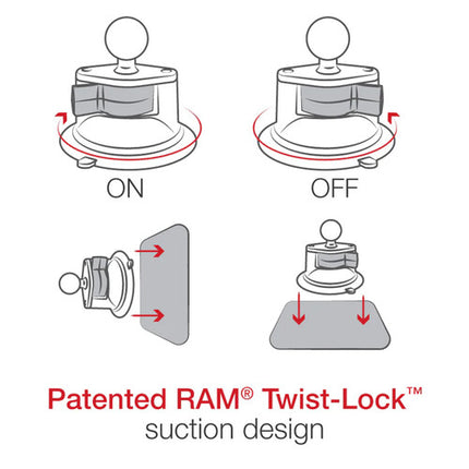 RAM Twist-Lock Soporte con Ventosa para Cargador Apple 25W MagSafe