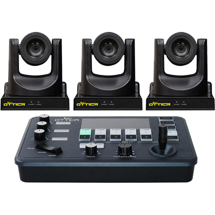 ikan OTTICA 3 cámaras PTZ Full NDI 20x Zoom 1080p con controlador IP