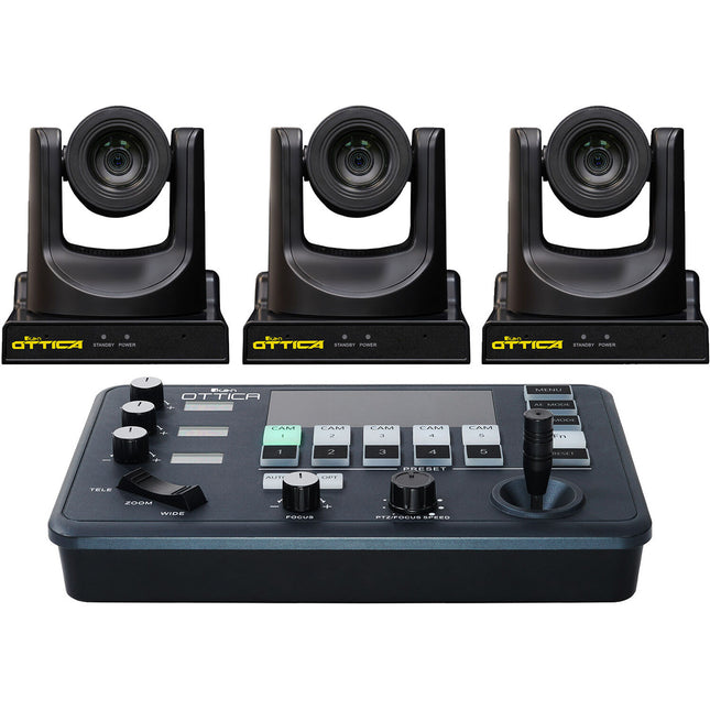 ikan OTTICA 3 cámaras PTZ Full NDI 20x Zoom 1080p con controlador IP