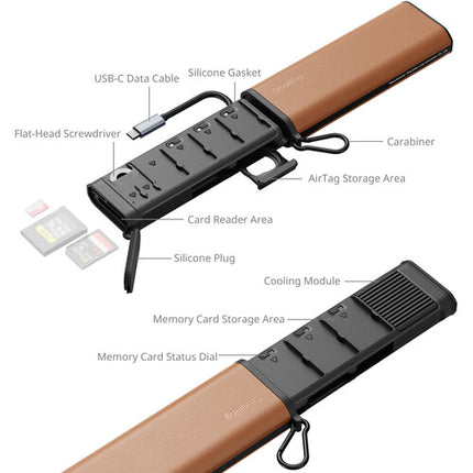 SmallRig CFexpress Tipo B Lector y Estuche Aluminio 9 Tarjetas USB-C