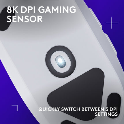Logitech G G203 Lightsync Ratón Blanco USB 8000 dpi 6 Botones Programables