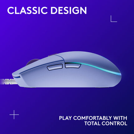 Logitech G G203 Lightsync Ratón Lilac USB 6.89 Pulgadas 8000 DPI