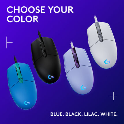 Logitech G G203 Lightsync Ratón Lilac USB 6.89 Pulgadas 8000 DPI