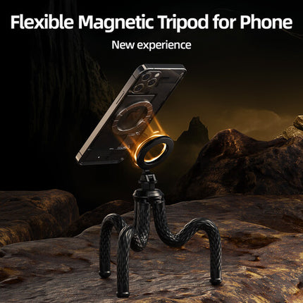 TELESIN Tripode Flexible Pulpo con Soporte Magnetico para Moviles y Camaras Con Capacidad de 2 kg y Adaptador Dual Claw