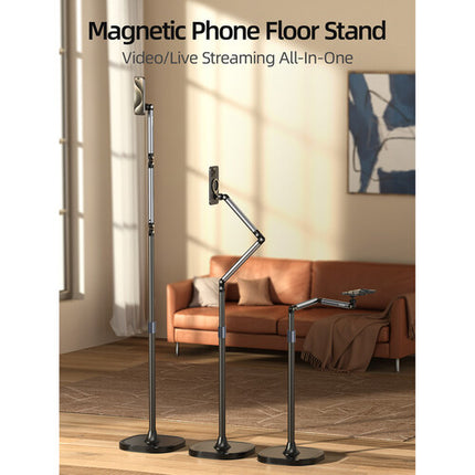 TELESIN Soporte de Piso para Teléfono con Brazo Articulado y MagSafe 360°