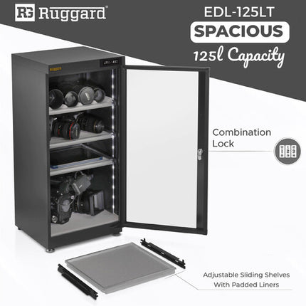 Ruggard EDC-125LT Gabinete Seco Electrónico 125L Control Táctil Humedad 60-35% bloqueo PIN