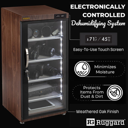 Ruggard EDC-125LWOT Gabinete Seco Electrónico 125L Control Táctil Humedad 60-35% Cerradura PIN