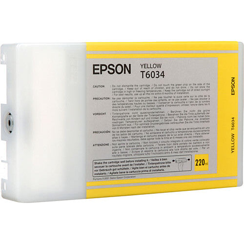 Epson T603400 Cartucho de Tinta Amarillo UltraChrome K3 220mL para Impresoras Stylus Pro