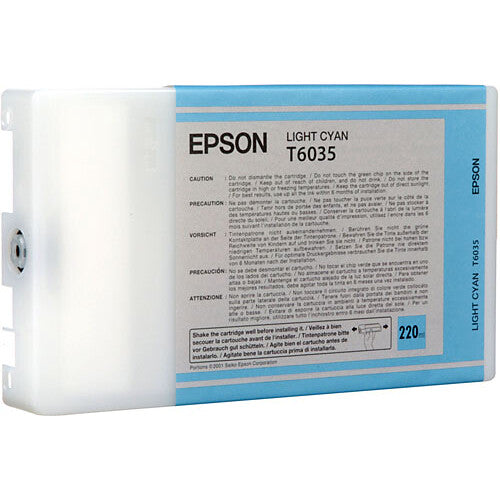 Epson T603500 Cartucho de Tinta Cyan Claro UltraChrome K3 220mL para Impresoras Stylus Pro 7800 9880