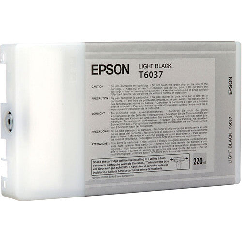 Epson T603700 Cartucho de Tinta Negro Claro UltraChrome K3 220mL para Impresoras Stylus Pro 7800 9800