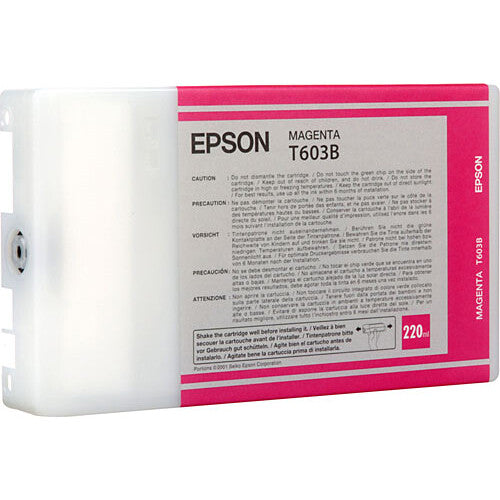 Epson T603B00 Magenta Cartucho de Tinta UltraChrome K3 220mL para Impresoras Stylus Pro 7800 9800