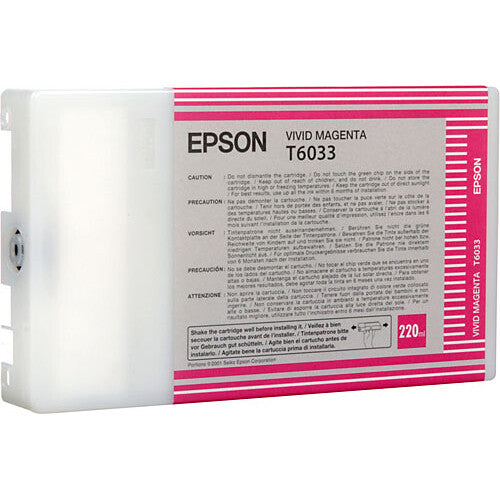 Cartucho de Tinta Epson T603300 Vivid Magenta UltraChrome K3 220mL para Impresoras Stylus Pro 7880 9880