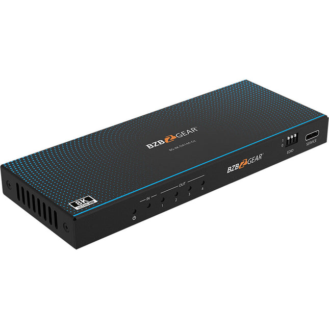 BZBGEAR Splitter HDMI 1x4 8K60 48Gbps con Auto Downscaling y Audio De-Embedder