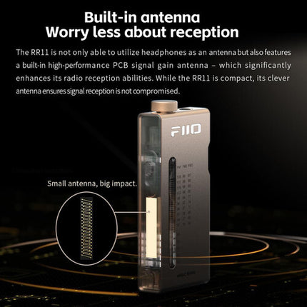 FiiO RR11 Radio Estéreo Portátil Hi-Res FM 64-108MHz 8.5h batería roja