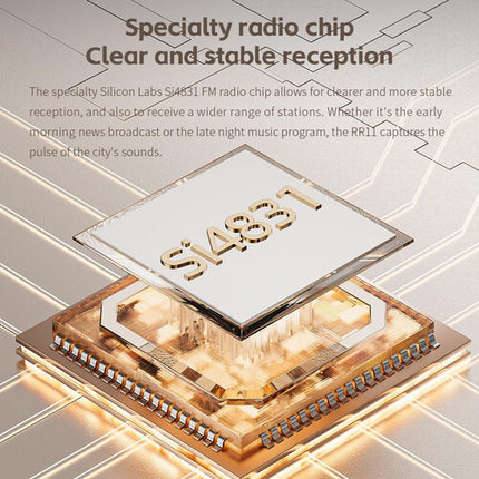 FiiO RR11 Radio Estéreo Portátil Hi-Res Banda FM 64-108 MHz Plata