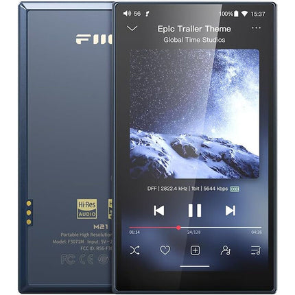 FiiO M21 Reproductor de Música Portátil Hi-Res con DAC Quad CS43198 y 15h Batería Azul Negro