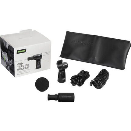 Shure MV88+ Kit Micrófono Digital Estéreo USB 48 kHz 24 Bit con Accesorios