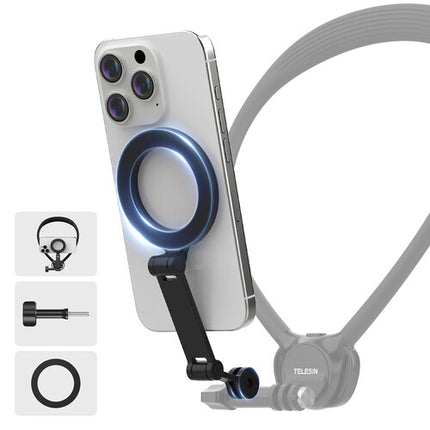 TELESIN Placa Magnética para Montura de 3 Garras Smartphone Duradera y Ligera