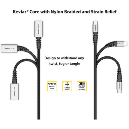 EZQuest DuraGuard Adaptador de Cable USB-C a USB-A 3.0 5 Gbps Thunderbolt 3