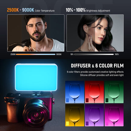 Neewer Basics BL120B Luz LED Clip-On para Selfie Teléfono Bi-Color 2500-9000K