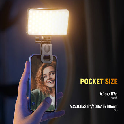Neewer Basics BL120B Luz LED Clip-On para Selfie Teléfono Bi-Color 2500-9000K