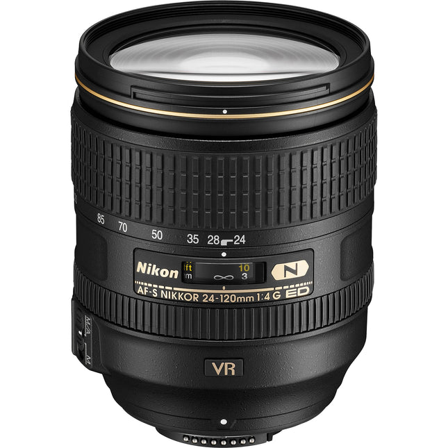 Nikon AF-S NIKKOR 24-120mm f4G ED VR Lente F-Mount Estabilización VR II Diáfragma 9 Cuchillas Refurbished