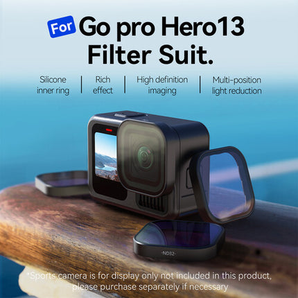 TELESIN Kit de Filtros CPL y ND para GoPro HERO13 3 4 5 Stops Multicapa